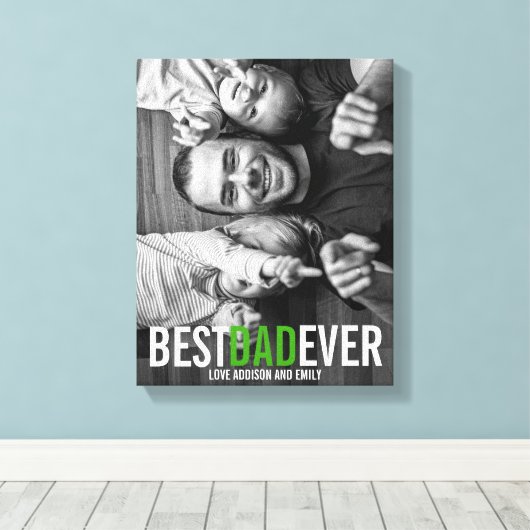 Beste pap ooit Vaderdag Stretched Canvas afdrukken (Insitu (Houten vloer))