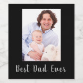 Beste pap ooit waslabel wijn etiket (Enkel label)