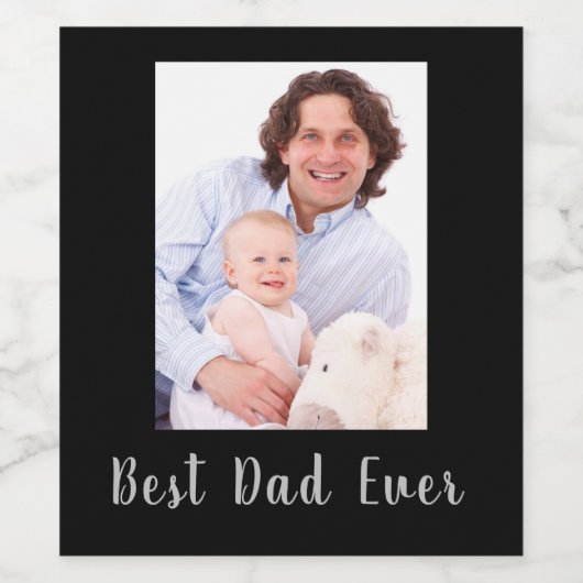 Beste pap ooit waslabel wijn etiket (Enkel label)