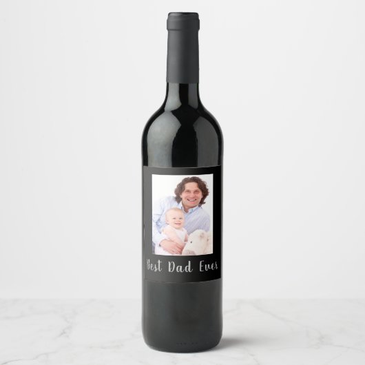 Beste pap ooit waslabel wijn etiket (Voorkant)