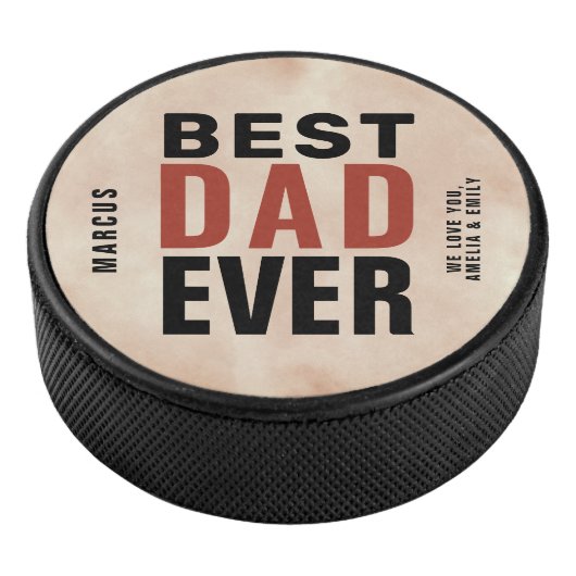 Beste pap ooit Waterverf vaderdag Hockey Puck (3/4)