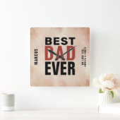 Beste pap ooit Waterverf vaderdag Vierkante Klok (Huis)