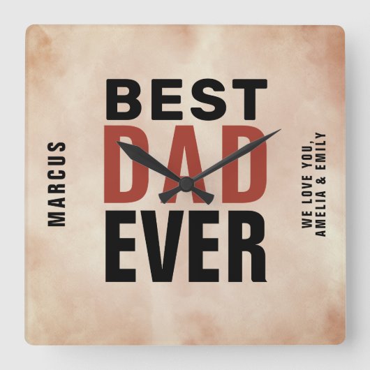 Beste pap ooit Waterverf vaderdag Vierkante Klok (Voorkant)