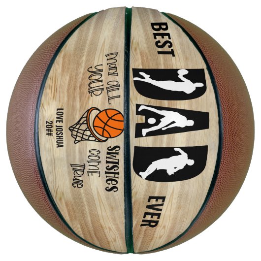 Beste pap ooit wensen komen op maat basketbal (Verticaal)