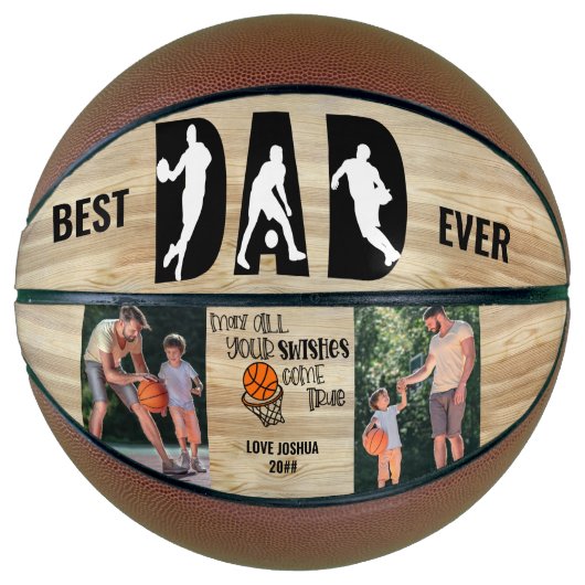 Beste pap ooit wensen, True 2 foto Basketball Basketbal (Voorkant)