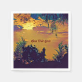 Beste pap ooit zonnescherm Abstract kunstschild Servet (Voorkant)