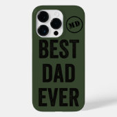 Beste pap ooit zwart, Groene monogram leger | Case-Mate iPhone Case (Achterkant)