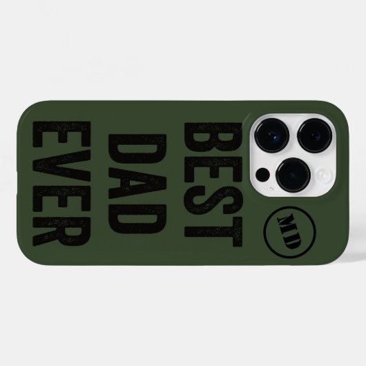 Beste pap ooit zwart, Groene monogram leger | Case-Mate iPhone Case (Achterkant (horizontaal))