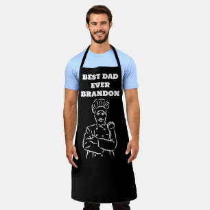 Beste pap ooit zwart-wit moderne bruidsschat schort