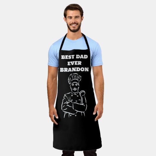 Beste pap ooit zwart-wit moderne bruidsschat schort (Gedragen)