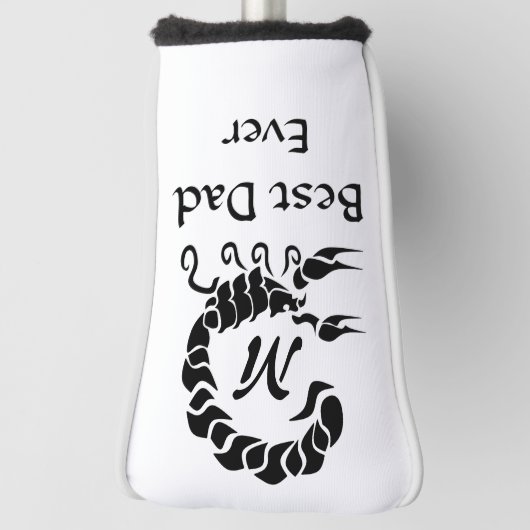 Beste pap ooit zwarte Scorpion-monogram Golfheadcover (Draai 90)