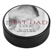 Beste pap op de Dag van Vader Zwart Witte Foto Hockey Puck (3/4)