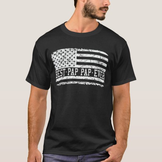 Beste Pap Pap Ooit Amerikaanse Vlag Opa Vaderdag C T-shirt (Voorkant)