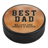 Beste pap Sinaasappel Metallic Father`s Day Keepsa Hockey Puck (3/4)