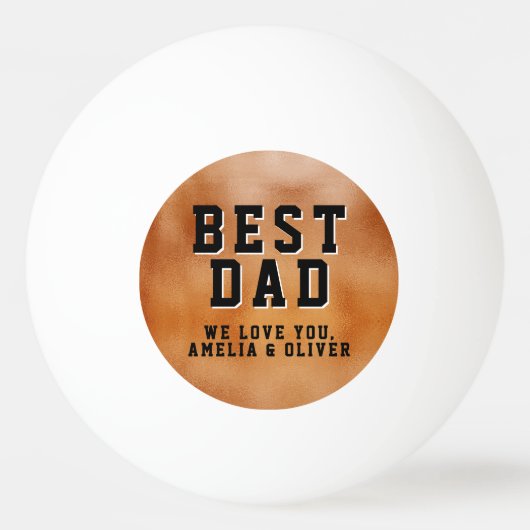 Beste pap Sinaasappel Metallic Father`s Day Keepsa Pingpongbal (Voorkant)