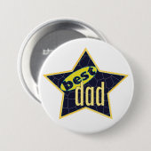 Beste Pap Star 2 Ronde Button 7,6 Cm (Voorkant /achterkant)