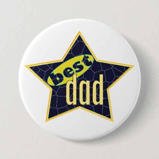 Beste Pap Star 2 Ronde Button 7,6 Cm (Voorkant)