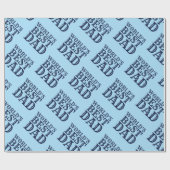 Beste pap Vaderdag Glitter van Blue World Cadeaupapier (Vlak)