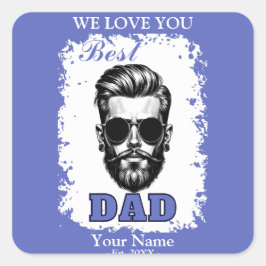 Beste pap Vaderdag of papa verjaardagscadeau Vierkante Sticker