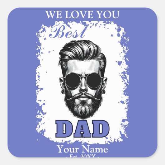 Beste pap Vaderdag of papa verjaardagscadeau Vierkante Sticker (Voorkant)