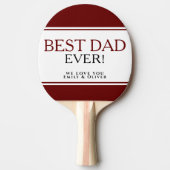 Beste pap van de moderne Rode Zwarte Vader Dag Tafeltennisbatje (Voorkant)