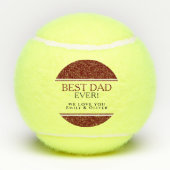 Beste pap van de moderne Rode Zwarte Vader Dag Tennisballen (Achterkant)