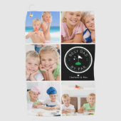 Beste pap van Par | Foto Collage Vaderdag Golf Golfhanddoek (Voorkant)