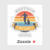 Beste pap van par golfen gag retro sticker (Vel)