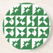 Beste pap Wild Text in Green Onderzetter (Voorkant)