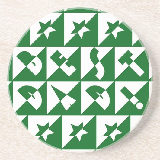 Beste pap Wild Text in Green Onderzetter (Voorkant)