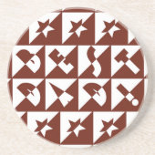 Beste pap Wilde tekst in rood Onderzetter (Voorkant)