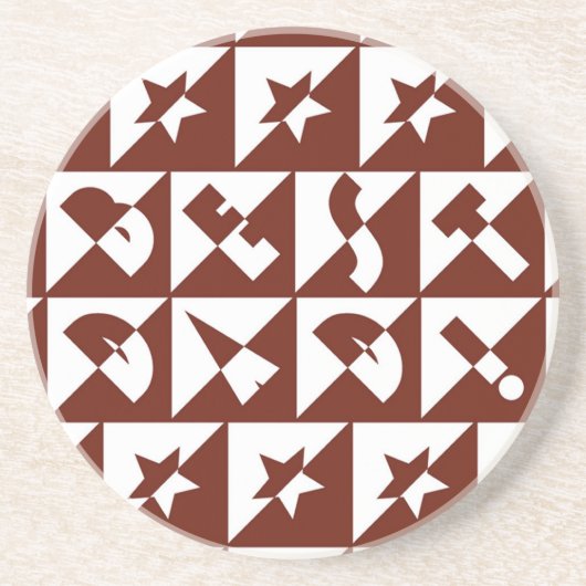 Beste pap Wilde tekst in rood Onderzetter (Voorkant)