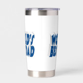 Beste pap zee blauwe 3d tekst geïsoleerde drinkbeker (Links)