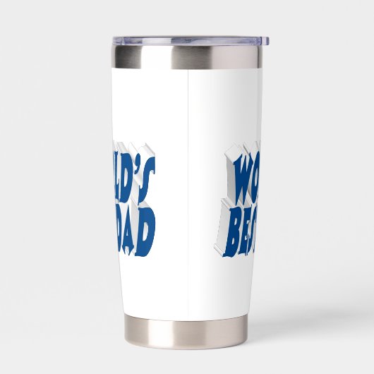 Beste pap zee blauwe 3d tekst geïsoleerde drinkbeker (Links)