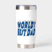 Beste pap zee blauwe 3d tekst geïsoleerde drinkbeker (Achterkant)