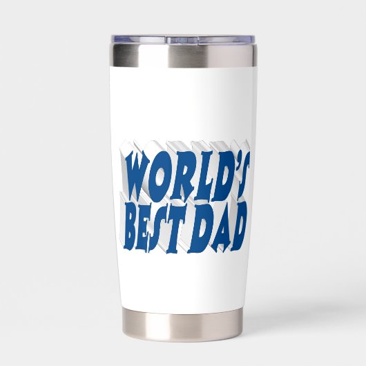 Beste pap zee blauwe 3d tekst geïsoleerde drinkbeker (Achterkant)