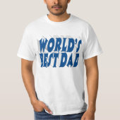 Beste pap zee blauwe 3d tekst t-shirt (Voorkant)