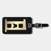 Beste Pap Zwart en Goud Vaders Dag Gift Bagagelabel (Voorkant horizontaal)