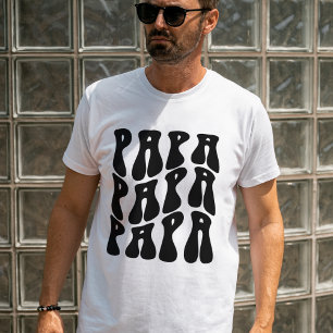 Beste pap zwart golvende papa Vaderdag T-shirt