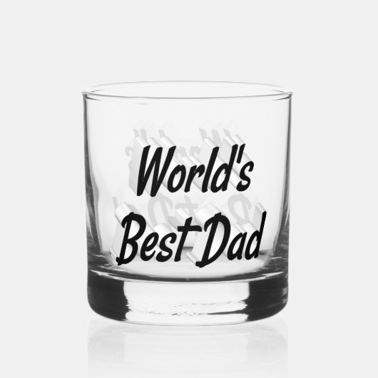 Beste pap zwarte tekst Vaderdag Whisky Glas (Voorkant)