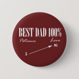 Beste Papa 100% Liefde Geduld Funky Vader Knop Ronde Button 5,7 Cm