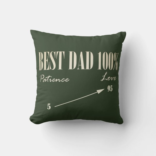 Beste Papa 100% Liefde Geduld Funky Vader Kussen (Voorkant)