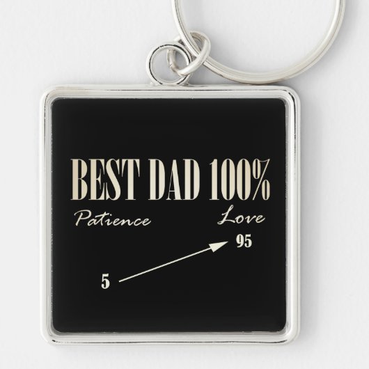 Beste papa 100% Liefde Geduld Vader Sleutelhanger (Voorkant)