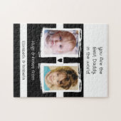 Beste papa 2 foto's voeg namen toe wit zwart legpuzzel (Horizontaal)