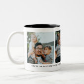 Beste papa 3-foto collage & aangepaste bericht een tweekleurige koffiemok (Links)