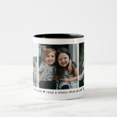 Beste papa 3-foto collage & aangepaste bericht een tweekleurige koffiemok (Center)