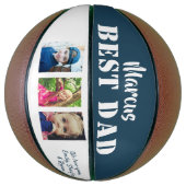 Beste Papa 3 Foto Collage Vaderdag Basketbal (Verticaal)