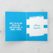 Beste papa 4 foto's houden van je hemblauw wit kaart (Binnen)