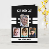 Beste papa 4 foto's houden van je zwart wit kaart (Gele Bloem)