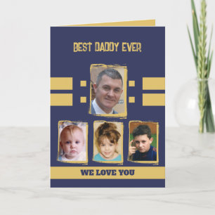 Beste papa 4 foto's liefs jou marine goud kaart